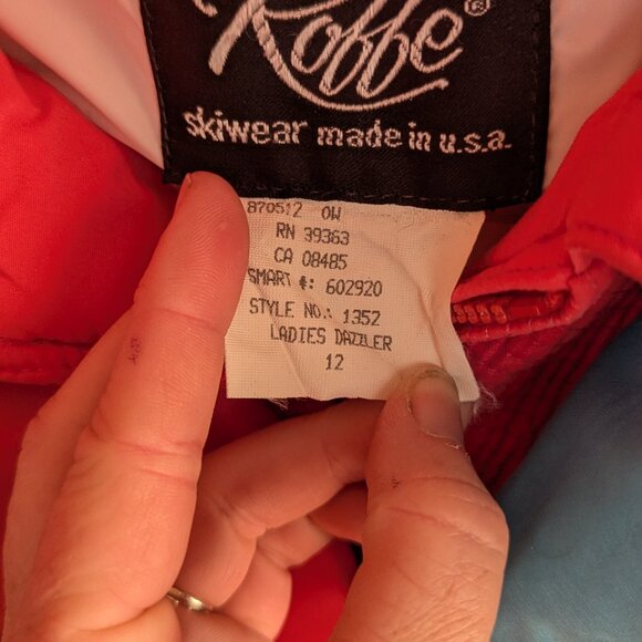 Vintage 80s 90s Pink, Blue & White Ladies "Dazzler" Snowsuit Size 12 - Picture 5 of 10